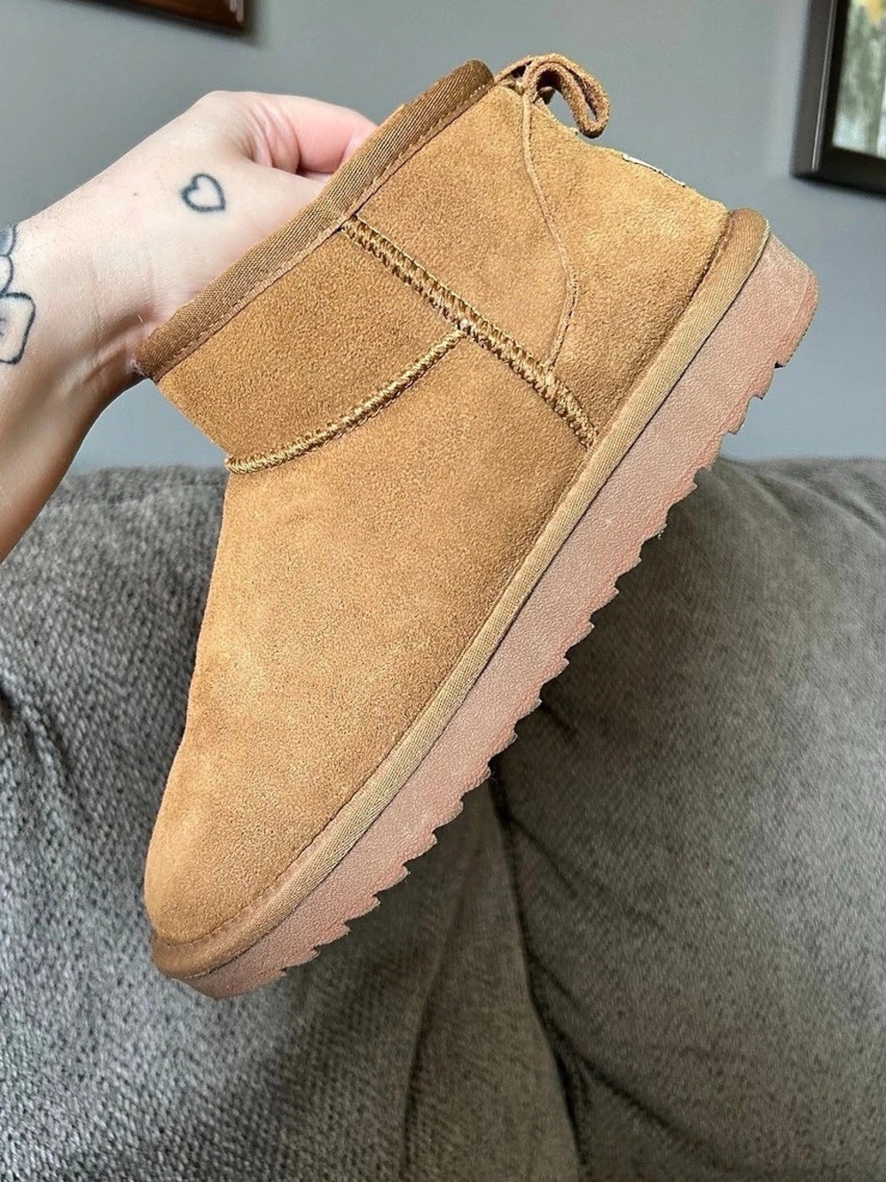 Crown Vintage Suede Ankle Boots in Brown